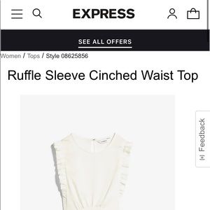 Express - RUFFLE SLEEVE CINCHED WAIST TOP